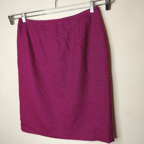 Vintage Jones New York 100% Wool Skirt Houndstooth - Picture 4 of 10
